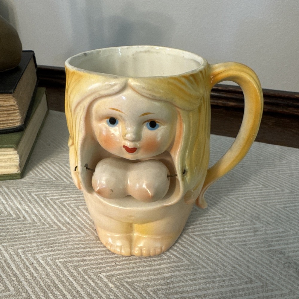 Vintage 70's Spencer's Swinging Lady Novelty Mug Exclusively Made For Japan